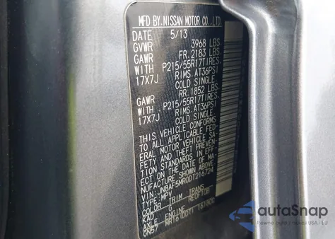 2013 Nissan Juke Sv from USA, damaged, VIN JN8AF5MR0DT216724